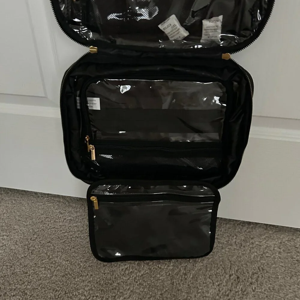 Joy Clean And Chic Expandable Toiletry Case BLACK Satin Finish NWT